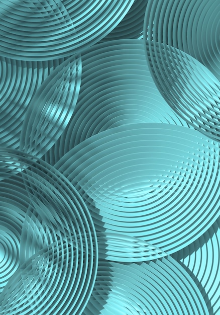 Abstract blue circular subtle geometric pattern. 3d rendering illustration.