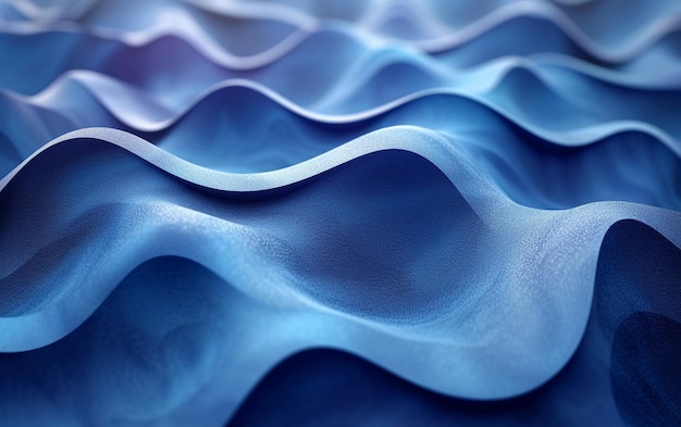 Photo abstract blue color wavy background