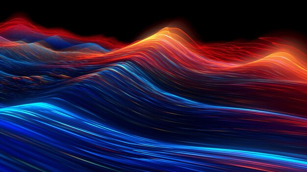 Photo abstract blue colorful digital lines background