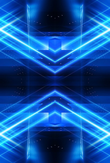 Abstract blue dark neon