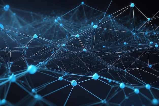 Абстрактный синий фон цифровых данных Структура сетевого соединения Структурное соединение информации