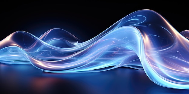 Abstract blue dynamic wavy 3d background