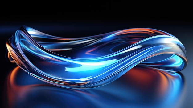 Abstract blue dynamic wavy 3d background