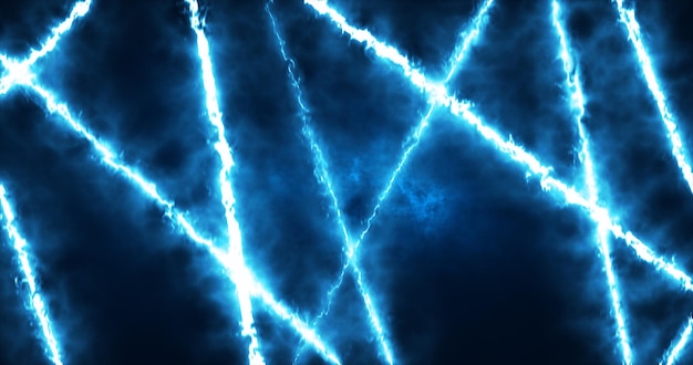 Photo abstract blue energy lines magical glowing background