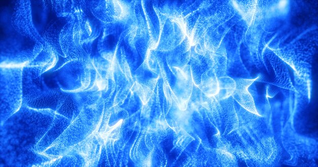 추상적인 푸른 에너지 파동 미래의 하이테크 반이는 입자 배경