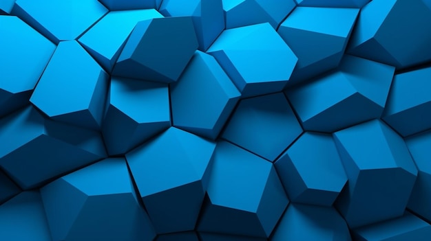 Abstract blue extruded voronoi blocks background minimal light clean corporate wall 3d geometric surface illustration polygonal elements displacement