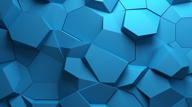 Abstract blue extruded voronoi blocks background minimal light clean corporate wall 3d geometric surface illustration polygonal elements displacement