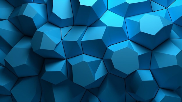 Abstract blue extruded voronoi blocks background minimal light clean corporate wall 3d geometric surface illustration polygonal elements displacement