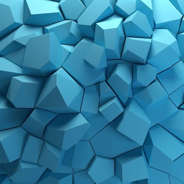 抽象 青いエクストルーデッド・ボロノイ・ブロックの背景