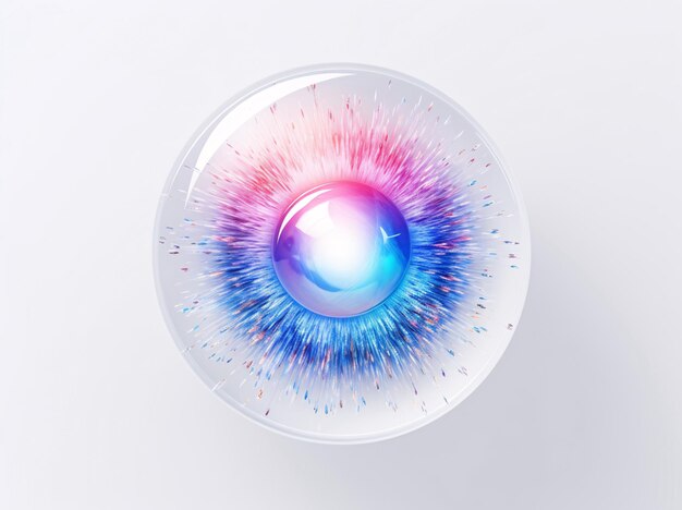 Abstract blue eye pupil abstract magic ball 3d illustration