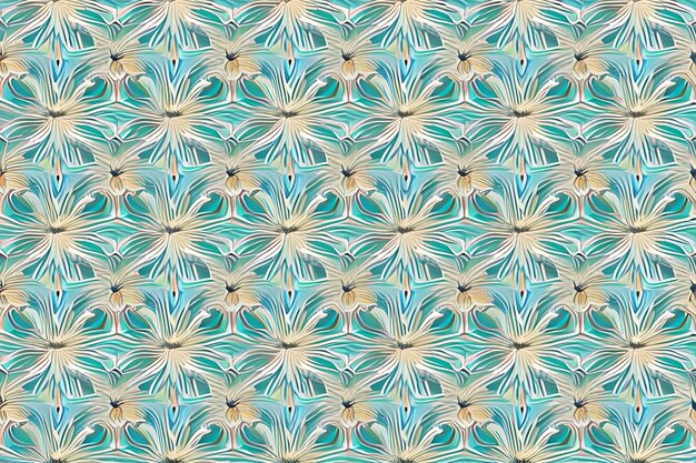 Abstract blue flower and leaves seamless pattern background Flower and leaf clip illustration texture