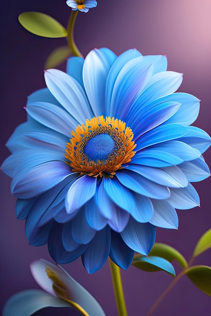 Abstract blue flower