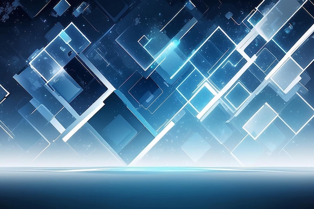 Photo abstract blue futuristic background white squares eps10