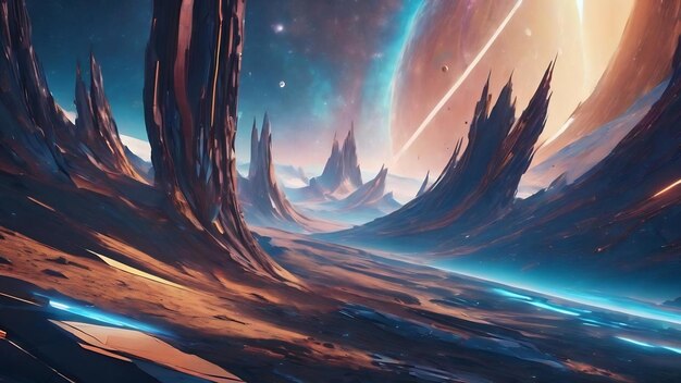 Abstract blue futuristic space background scifi illustration ai generated