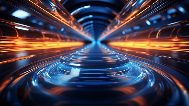 abstract blue futuristic tunnel