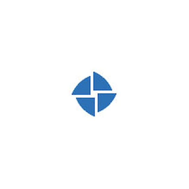 抽象的な青い幾何学ロゴ