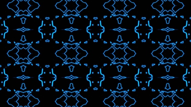 抽象的な青い幾何学的なシームレスパターンの背景プレミアム写真