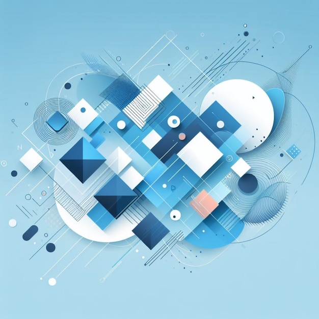 Abstract blue geometric shapes background