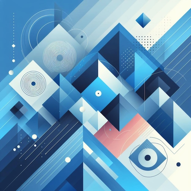 Abstract blue geometric shapes background