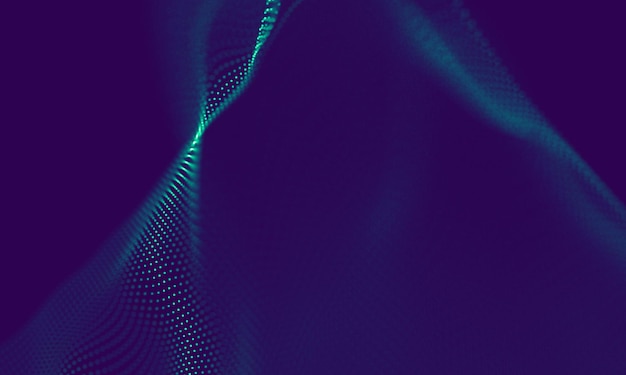 紫色の背景に抽象的な青色の幾何学的粒子接続構造科学青色の背景未来のテクノロジーHUD要素が点と線に接続ビッグデータとビジネス