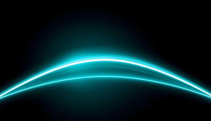 Photo abstract blue glow curve