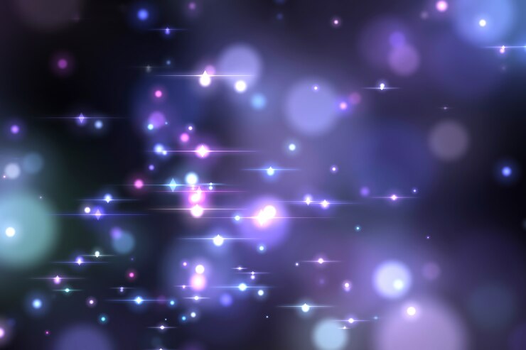 Photo 검은 배경에 고립 된 추상 블루 빛나는 bokeh