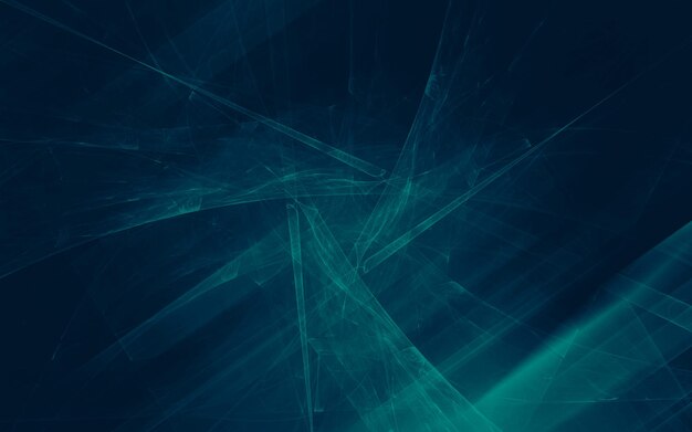 Photo abstract blue green background with textured transparent lines and triangles with gradient and glow