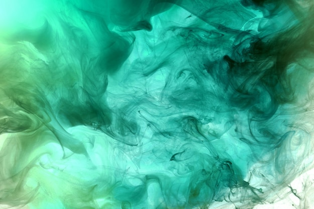 Abstract blue-green ocean, paint in water background. swirl of splashes and waves in motion. Fluid art wallpaper, liquid vibrant colors