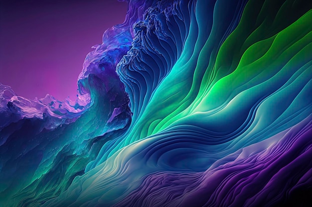 Abstract blue green and purple background abstract wave background with blue green and purple colors