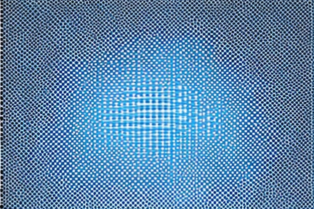 Abstract blue halftone pattern on blurred blue color gradient background
