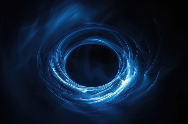 Abstract Blue Light Swirl on Dark Background