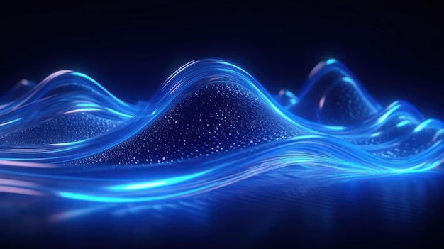 Abstract blue line wave light wallpaper ultra hd 8k