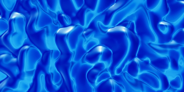 Texture di sfondo della superficie liquida blu astratta nel rendering 3d