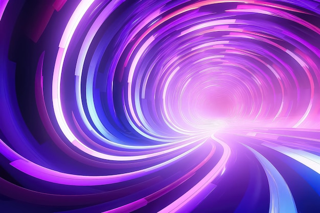 Abstract blue neon purple swirl twisted abstract tunnel background