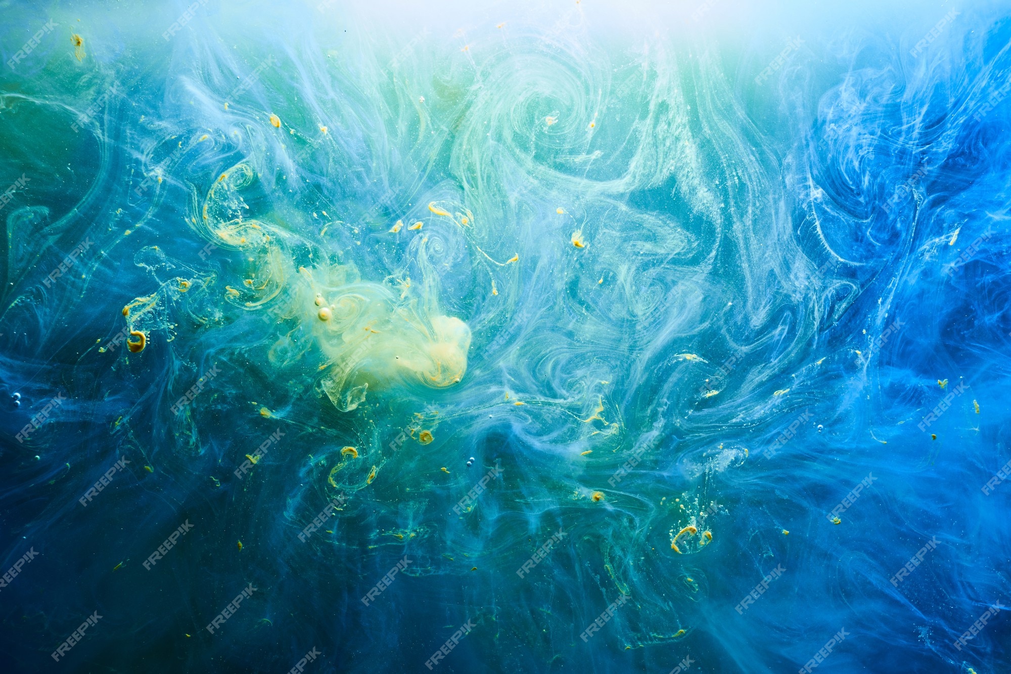 Premium Photo | Abstract blue ocean background. underwater swirling smoke,  vibrant sea colors wallpaper, wave paint in water