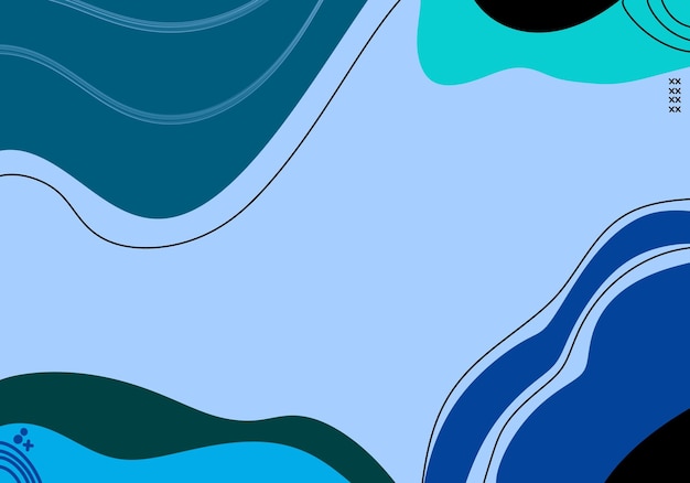 Abstract Blue Ocean Wavy Background