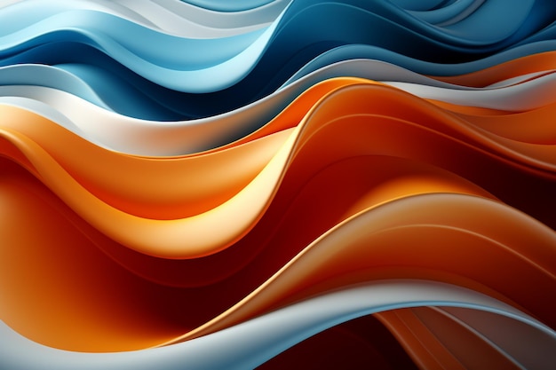 Abstract blue and orange waves create a mesmerizing wallpaper background