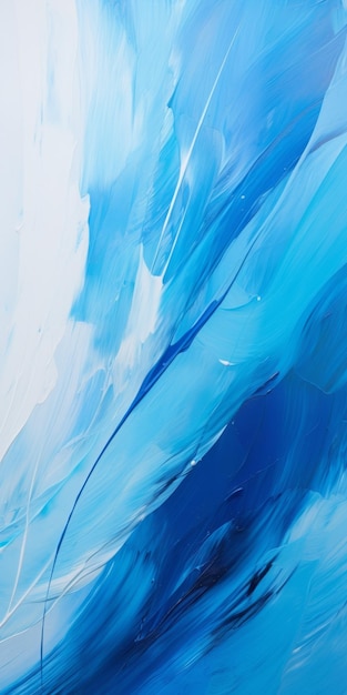 Abstract Blue Painting With Waves A Stunning Impressionist Masterpiece