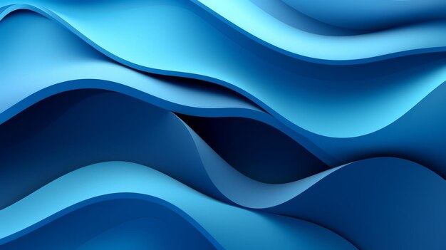 Abstract blue paper cut shapes on 3d background ai generated