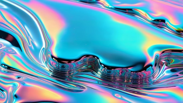 Abstract Blue and Pink Liquid Swirling