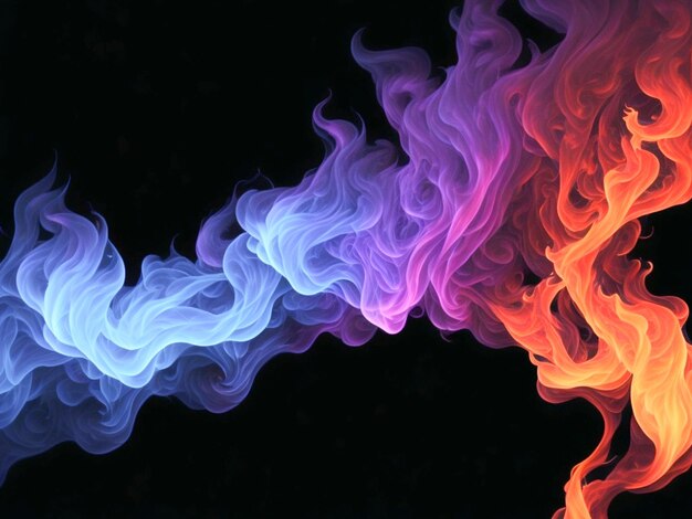 Abstract Blue Pink Smoke Move Black Color Background photo