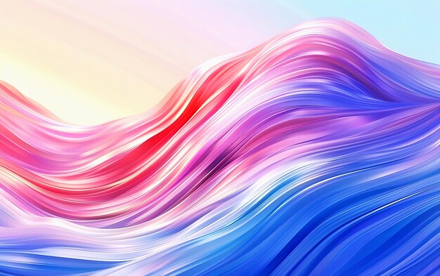 Abstract blue and pink smooth wave on white background