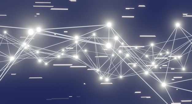 abstract blue plexus background connection lines and dots for tech science background big data complex with compounds lines plexus big data visualization network or connection3d rendering