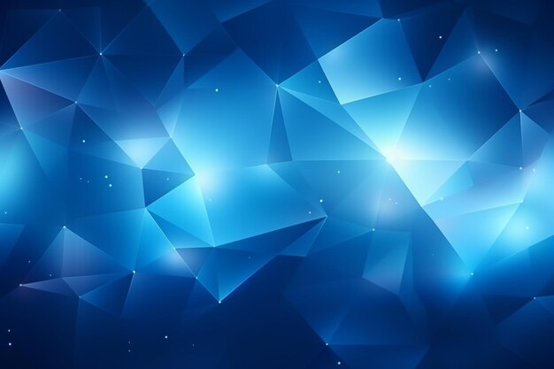 Abstract blue polygon triangles shape pattern background with lighting effect luxury style