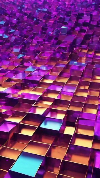 Abstract blue purple digital data background 3d render polygon