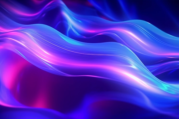 Abstract blue and purple dynamic background Futuristic vivd neon swirl lines AI Generative