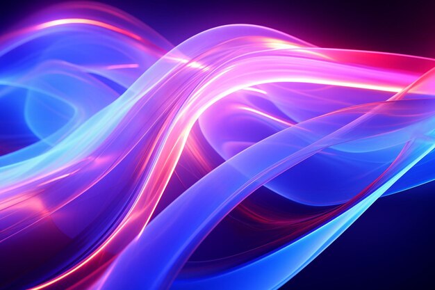 Photo abstract blue and purple energy futuristic hitech tunnel of flying triangles and lines neon magic