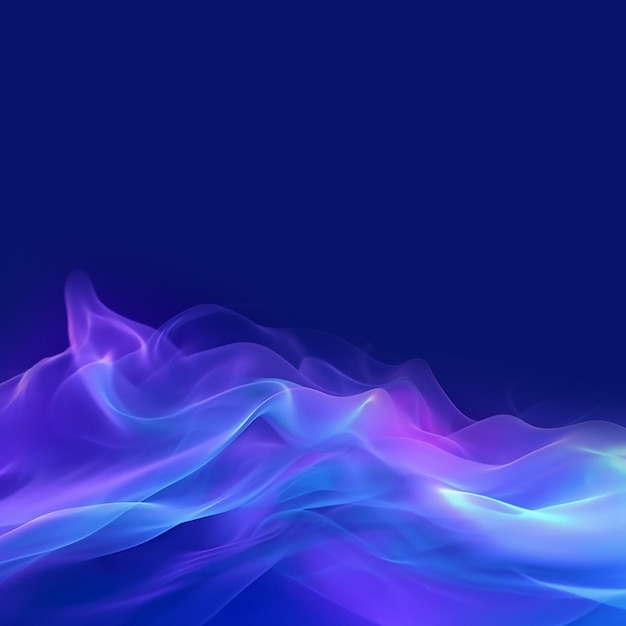 Abstract blue and purple glowing fog smoke on blue background Generative AI