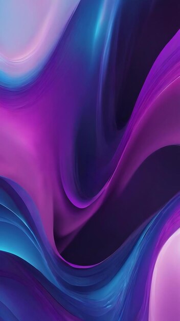 Abstract blue and purple liquid wavy shapes futuristic banner glowing retro waves generative ai