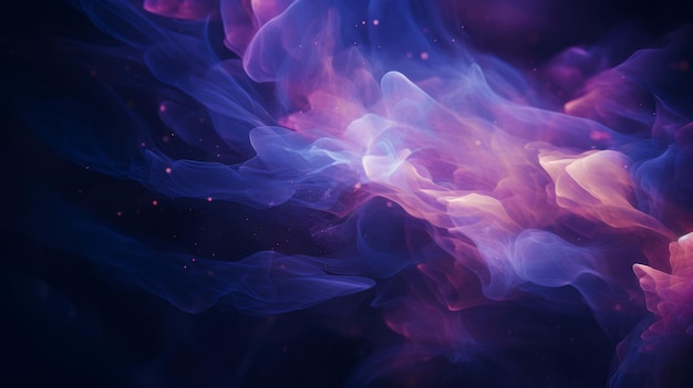 abstract blue and purple smoke on a black background